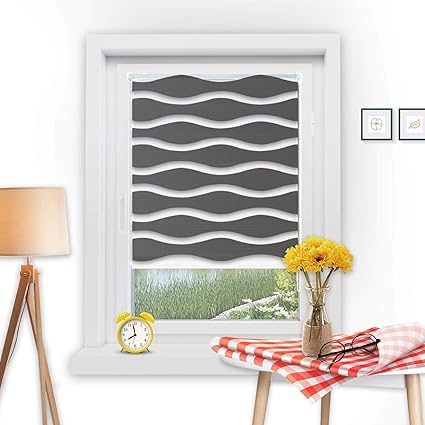 OUBO Doppelrollo Welle/Klemmfix-Duorollo/Duo Rollo Klemmfix onhe Bohren mit Verstellbaren Klemmträgern, 80x160cm (B x H), Dun