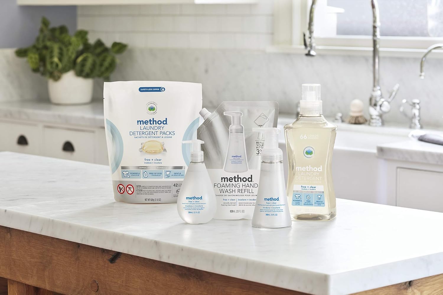 Method Dishwasher Detergent Packs, Dishwashing Rinse Aid to Lift Tough Grease and Stains, 45 Dishwasher Tabs per Package, Free + Clear - Fragrence Free, 1 Pack, Packaging May Vary: Health & Personal Care