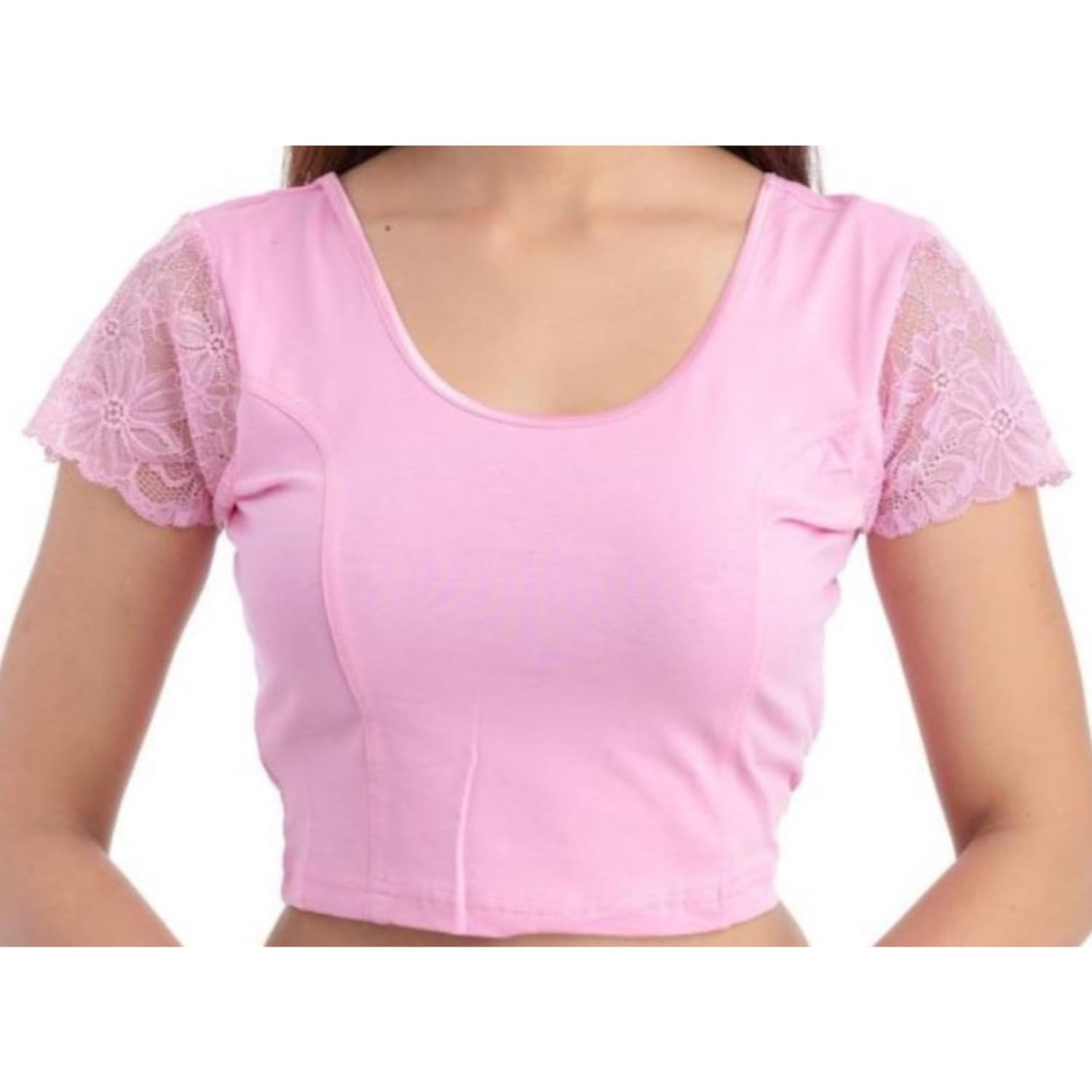 fressia fabrics women's stretchable readymade saree blouse crop top choli