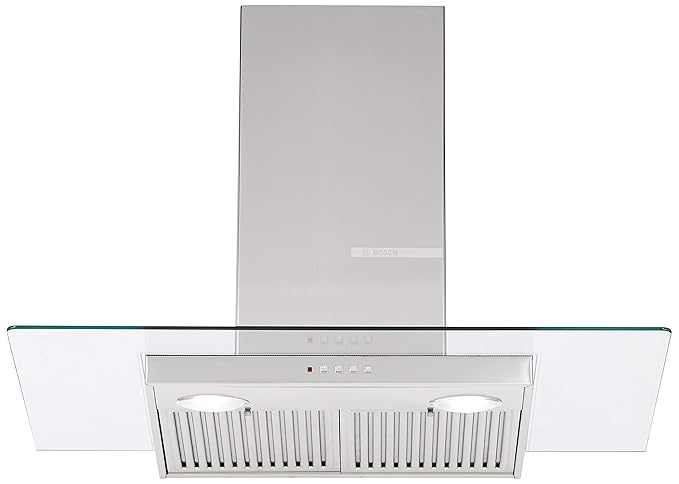 Bosch 90cm 800 m3/hr Chimney (DWG098D50I, 2 Baffle Filters, Steel/Grey)