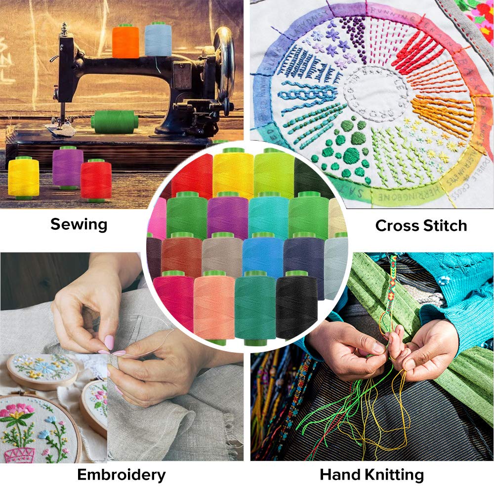 96Colors Sewing Thread Assortment Coil 250 Yards Each, Sewing Kit All Purpose Polyester Thread for Hand (96)
