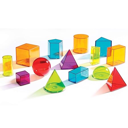 Learning Resources View-Thru Geometric Solids, 14 Pieces