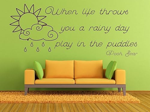 Aa Milne Winnie L Ourson Jour De Pluie Puddles Citation Vinyle