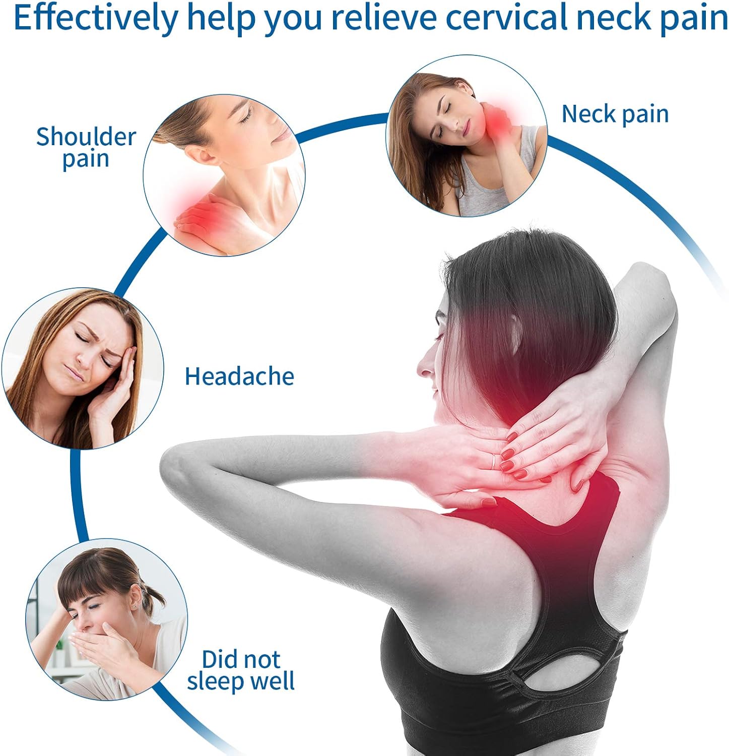 Cervical Neck Pillow, Misiki Cervical Traction Pillow Portable Cervical Vertebra Massage Pillow Release Stress Ergonomic Neck Support Pillow for Neck and Shoulder Pain Relief, Relieve Muscle Tension: Health & Personal Care