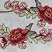 OPount 2 Pieces Embroidery Lace Flower Sew On Patch Badge Embroidered Floral Collar Bust Dress Bag Applique