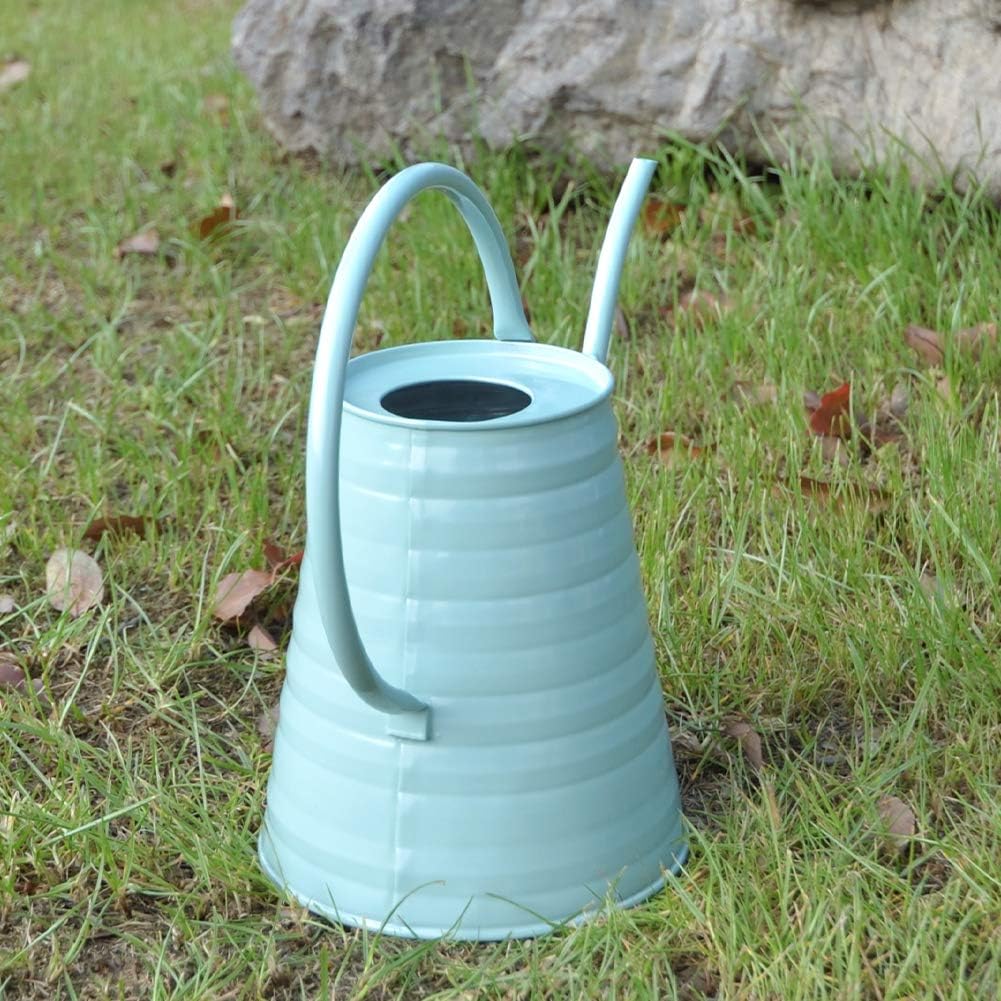 HORTICAN Galvanized Watering Can Modern Style Watering Pot with Handle for Outdoor and Indoor House Plants (0.6 gal/Light Blue) : Garden & Outdoor