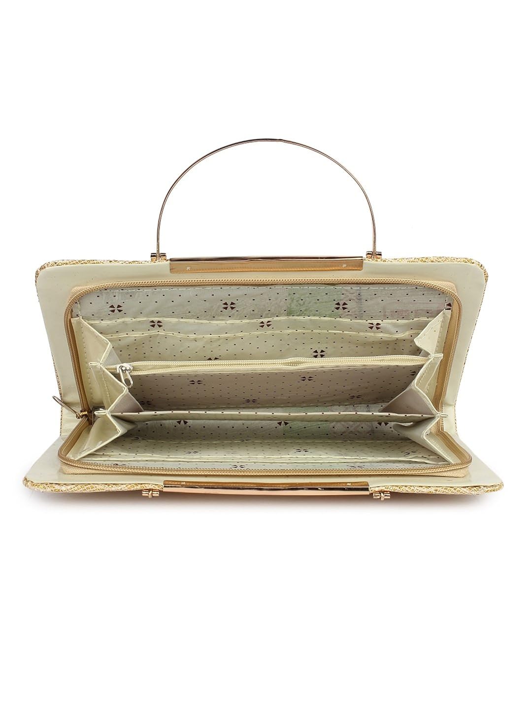 do bhai stylish classic clutches for women (light golden)