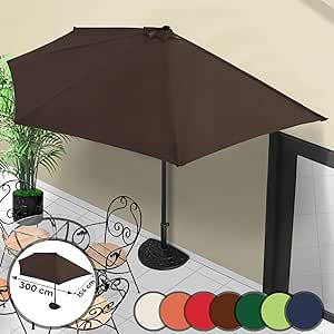 Sombrilla de Terraza - 300x150cm, Protección Solar UV30+, Mástil de