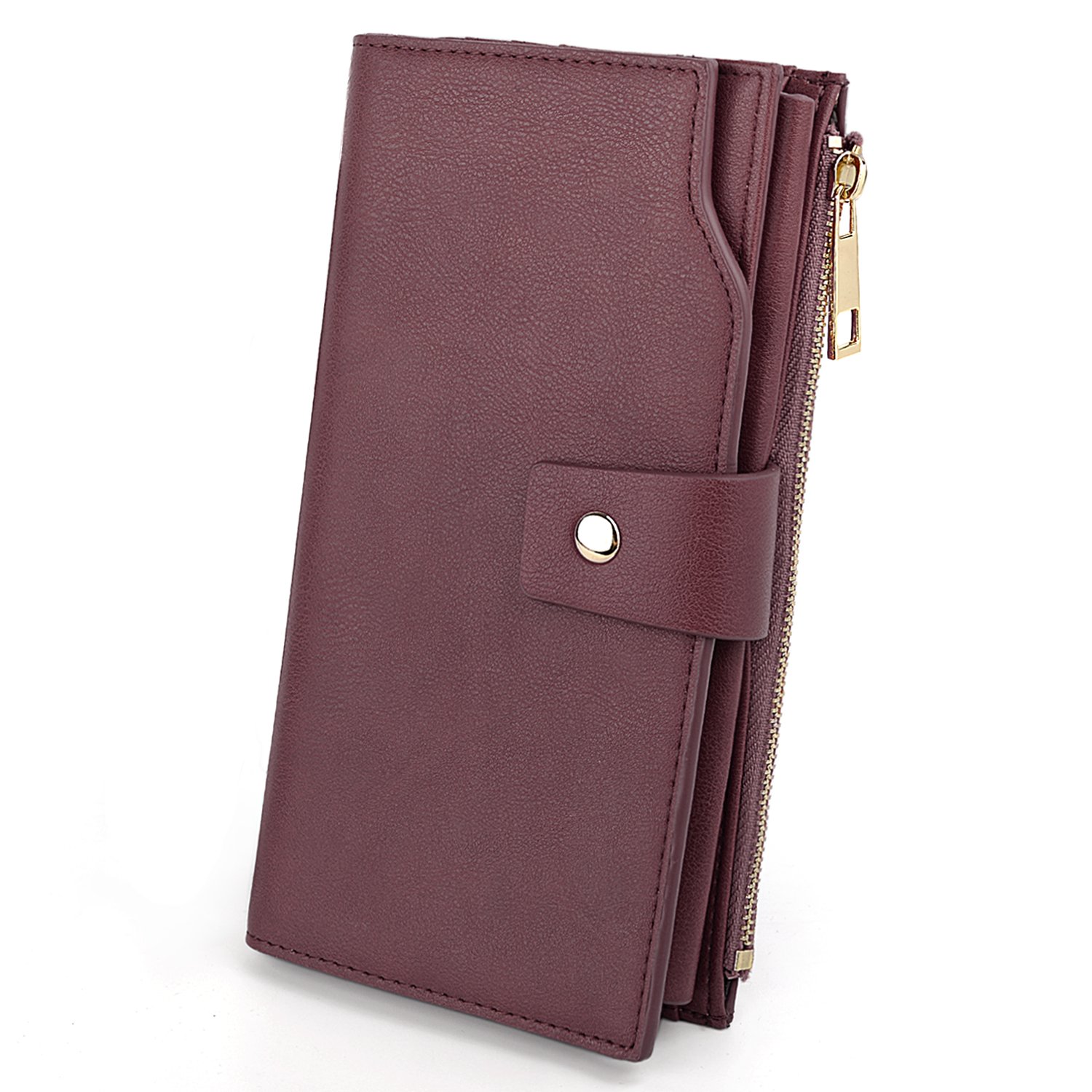 UTO Wallets for Women Wristlet RFID Large Capacity PU Leather Clutch Card Holder Organizer Ladies Purse Strap 459