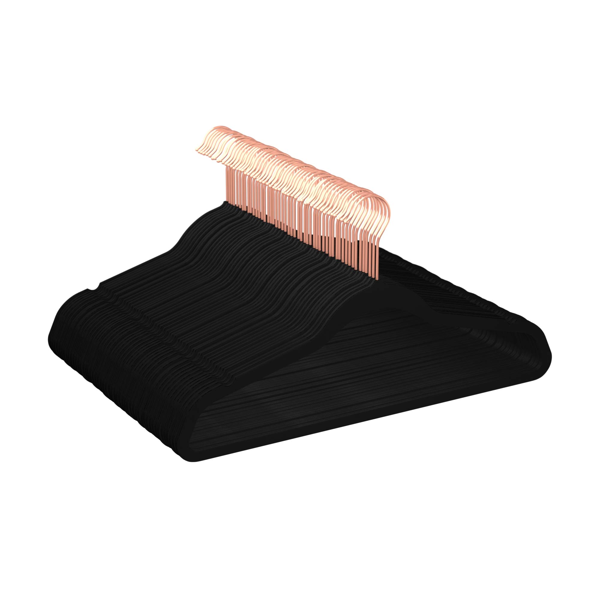 Amazon Basics Velvet Non Slip Suit Clothes Hangers Black Rose Gold  | amzdealz