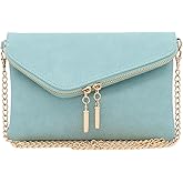 FashionPuzzle Envelope Wristlet Clutch Crossbody Bag with Chain Strap