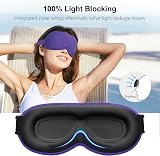 Gritin 100% Blackout Sleep Mask Deep Purple Ergonomic 3D Eye Cutout view 2