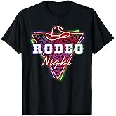 Rodeo Night Leopard Neon Cowboy Hat T-Shirt