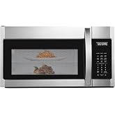 BLACK+DECKER Over the Range Microwave Oven, 1.9 Cu.Ft,1000W, 400 CFM | One Touch Auto Cook, 10 Power Levels, 2-Speed Venting Fan, Cooktop LED Lighting, Over-the-Range