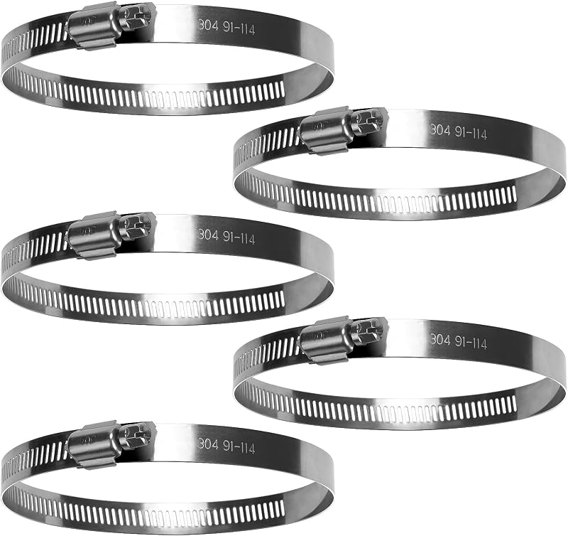 Noosverl 5 Pack Jubilee Clips 91-114 mm Stainless Steel Hose Clamps