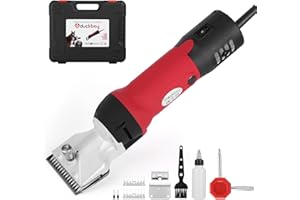 DUCKBOY Heavy Duty Clippers for Thick Coats Animals, 600W Professional Electric Shearing Machine for Horse Pony Cattle and Large Dogs Livestocks Grooming, 6 Speed & 2 Detachable Shearing Blades