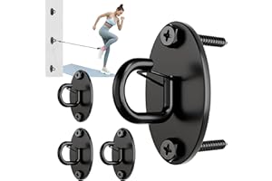 Wuno Shop 4 Pcs Wall Anchor for Resistance Bands, Gym Wall Anchor, Exercise Band Mount, Space Saving Workout Hooks for Home F