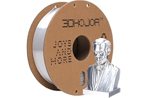 3DHoJor Silk PLA Filament 1.75mm, PLA Filament 1.75mm Silk Shiny 3D Printer Filament, 1kg Cardboard Spool (2.2lbs), Dimensional Accuracy +/- 0.03 mm, Fit Most FDM Printer(Metal Silver)