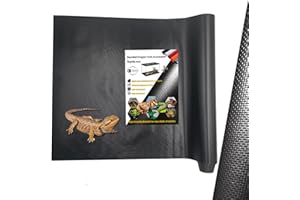 DERERSTE Bearded Dragon Tank Accessories,17.1"x 78.7"Reptile Terrarium Liner Substrate for Leopard Gecko,Iguana, Lizard,Snake,and Tortoise,Non-Adhesive Reptile Carpet Bedding for Reptile Tank (Black)
