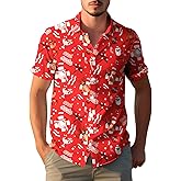 Yoimira Mens Hawaiian Shirts Short Sleeve,Print Mens Casual Button Down Floral Summer Beach Shirt
