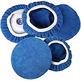 ZYTC Car Polishing Waxing Sleeve Polisher Pad Bonnet Microfiber Pad Soft Pack of 5 (Dark Blue, 9"-10")