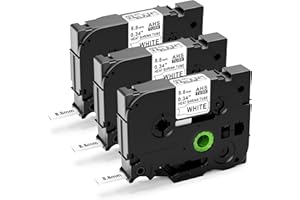 Label KINGDOM HSe-221 Heat Shrink Label Compatible with Brother P Touch Heat Shrink Tubing Label HSe221 8.8mm TZe Shrink Black on White for Wire Cable for Brother PT-P710BT E300 E500 P900, 3-Pack