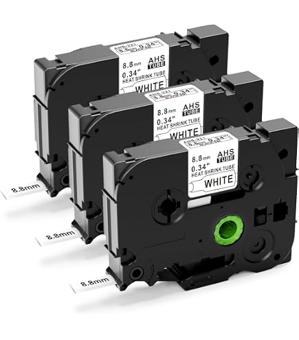 thumbnail image 2 of 5-Pack Superink HSe211 Heat Shrink Label Cartridge – Black On White For Brother P-Touch 1/4" 2 of 6