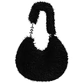 LA CARRIE Women's Faux fur Purse Fuzzy Plush Shoulder Bags Y2k Cute Handbags for Winter