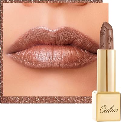 Oulac Metallic Shine Glitter Lipstick Brown High Impact Lipcolor 4.3 g