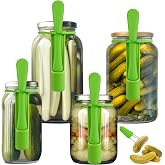 Yungyan 4 Pack Pickle Fork for Jar Stainless Steel Grabber, Green | Long Handle Dual Prong, Reaches Deep Jars, Grabber Tool Spears Gifts, for Kitchen Gadgets Lovers, Olive Housewarming