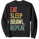 Eat Sleep Brawl Repeat Stars Funny Video Gamer Gaming Sweatshirt