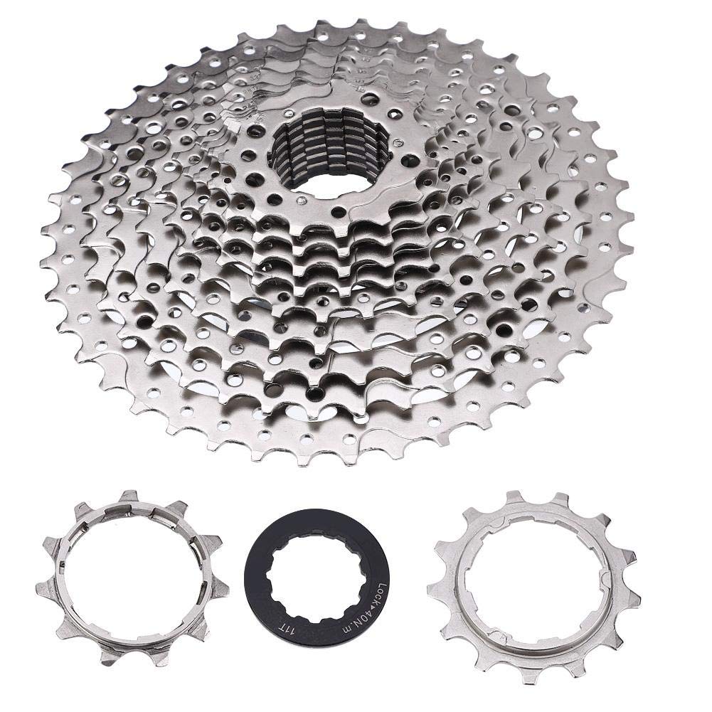Keenso Bike Cassette Freewheel, 11-42T, 12 Speed Cassette, Silver Sprocket for Mountain, Road Bikes and Professional Cyclists