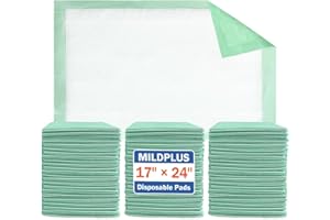 MILDPLUS Disposable Underpads 17"×24"(200 pcs) Light Absorbent Bed Pads Small Chucks Pads for Kids, Puppy, Cat and Tioilet