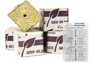 Grodan Rockwool 1.5" x 1.5" x 1.5" Mini Blocks Grow Media Stonewool Cube Propagation W/ THCity Lightning Gloves- Quantity 45