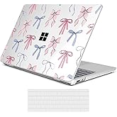 Loyrina Creative Clear Case for Microsoft Surface Laptop 13 inch Copilot+ PC 2025 (Latest Model), Ultra-Slim Lightweight Protective Cover with Artistic Pattern, Pink Bow