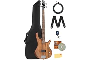 Ibanez GSR100EX SR GIO Bass Guitar - Mahogany Oil Bundle with Gig Bag, Tuner, Strap, Instrument Cable, Austin Bazaar Instructional DVD, and Polishing Cloth