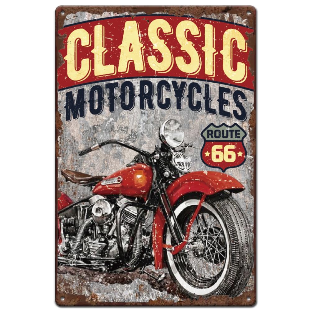SUPERDANT Metal Signs Classic Motorcycles Tin Signs Motorbiks Metal Sign Motorcycle Wall Plaques Motorbiks Poster Art for Garages Bar Pub Home Vintage Decor Man Cave Gift