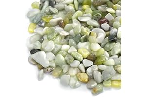 RUOJAS 2.2 lb Jade Pebbles for Indoor Plants, 3/8 Inch Polished Decorative Pebbles for Vase, Bamboo, Succulent, Garden Landscape Decoration River Stone
