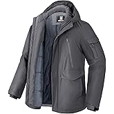 Pioneer Camp Men's Winter Coat Waterproof Fleece Lined Warm Winter Jacket with 9 Pockets Insulated Windproof Hooded Parka