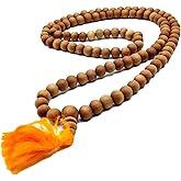 Genuine Sandalwood Tibetan Japa Mala (2 Pieces) 8mm, 108+1 Beads | Chandan Mala for Meditation, Mantra Chanting, Prayer & Yoga, Naturally Fragrant, Wearable as Necklace or Bracelet, Spiritual Jewelry