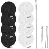 8PCS Drawstring Cord, Paired with 3 Drawstring Threader Tools, Reliable Drawstrings for Sweatpants, Suitable for Drawstrings of Shorts, Pants, Jackets, Coats, and Hoodies