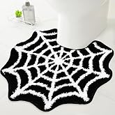 FYSUIMU Spider Web Bathroom Rug Black Halloween U-Shaped Toilet Rug Soft Bath Mat Non Slip Washable Floor Mat for Home Hotel Bathroom Restroom Entrance Decor