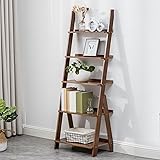 Maydear Bamboo Ladder Shelf Bookcase, 5-Tier