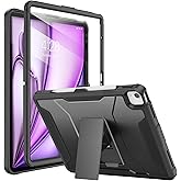Soke Case for iPad Air 13-Inch M3 2025 & M2 2024,with Built-in Screen Protector and Kickstand, Rugged Full-Body Heavy Duty Protective Cover for Apple iPad Air 13 - Black