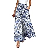 Dokotoo Pants for Women Casual Elastic Waist Wide Leg Pants with Pockets