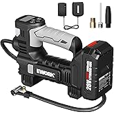 EWORK 20V Tire Inflator Portable Air Compressor, Cordless Car Tire Pump with 2.0Ah Battery, 150 PSI, Inflates in 3 Mins, +/-0.5 PSI Accuracy, Auto-Stop & Rubber Grip for Car, Motorcycle, Bike