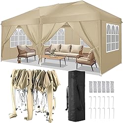 COBIZI Canopy 10x20 Pop Up Canopy Tent with 4