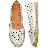 HEAWISH Women’s Ballet Flat Daisy Round Toe Dress Shoes Casual Slip On Rope Loafer