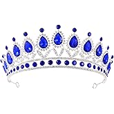 Kamirola Tiaras Princess Crown for Women Crystal Headbands for Bridal, Princess for Wedding and Party(TR21) (Silver Blue)