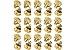 KUWAN 30pcs Brass Misting Nozzles for Cooling System 0.023" (0.6 mm) 10/24 UNC Garden (0.023)